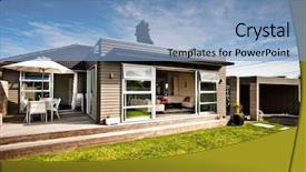  Presentation with housing - Slide deck featuring housing development planning - modern designer home background and a light blue colored foreground