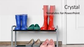  Presentation with forecast - Amazing theme having housing forecast - different shoes on shelf near backdrop and a light gray colored foreground