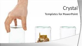  Presentation with white house - Slides with housing forecast - house and shell game background and a white colored foreground