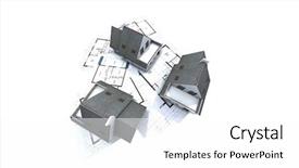  Presentation with housing - Slides consisting of housing forecast - mock-up of houses on top background and a  colored foreground