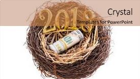  Presentation with 20 dollar bill - Slides with housing forecast - number of 2018 with hundred background and a coral colored foreground