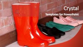  Presentation with boot camp boots - Beautiful theme featuring housing forecast - red wellington boots and different backdrop and a tawny brown colored foreground