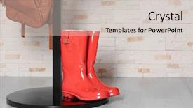  Presentation with hall fame of red stamp - Beautiful slides featuring housing forecast - red wellington boots and hall-stand backdrop and a  colored foreground