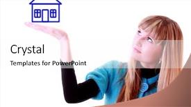  Presentation with house - Amazing theme having housing market concept graph - girl with house backdrop and a white colored foreground