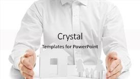  Presentation with life insurance concept leaflets - Slide deck enhanced with housing policy - insurance concept male hands near background and a  colored foreground