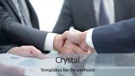  Presentation with handshake - Presentation theme having housing statistics - business handshake business handshake background and a light blue colored foreground