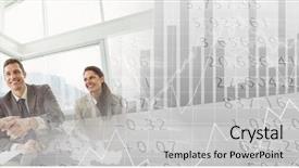  Presentation with statistic - Presentation theme with housing statistics - business people having a meeting background and a light gray colored foreground