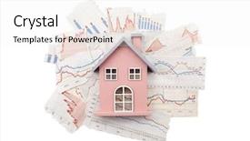  Presentation with clipping - Amazing slides having housing statistics - house on newspaper charts backdrop and a white colored foreground
