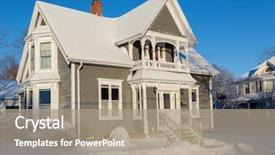  Presentation with north america world women - Cool new slides with housing subdivision - older style north american home backdrop and a coral colored foreground