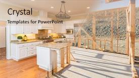  Presentation with new home - Cool new theme with housing subdivision - transition of beautiful new home backdrop and a coral colored foreground