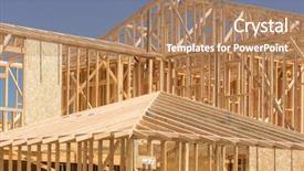 Presentation with construction site construction - Theme with housing subdivision - wood home framing abstract background and a coral colored foreground