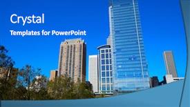  Presentation with houston - Beautiful slide deck featuring houston discovery green park in downtown texas backdrop and a cobalt blue colored foreground