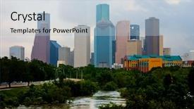  Presentation with houston - Presentation with houston downtown on a cloudy background and a light blue colored foreground