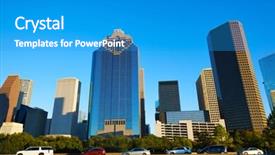  Presentation with houston - Presentation design consisting of houston downtown skyline of texas city in us usa north america background and a teal colored foreground