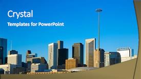  Presentation with houston - PPT layouts consisting of houston downtown skyline of texas city in us usa north america background and a gray colored foreground