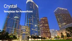  Presentation with houston - Colorful PPT theme enhanced with houston downtown skyline sunset modern backdrop and a teal colored foreground