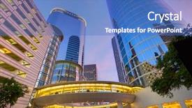  Presentation with houston - Theme with houston downtown sunset modern skyscrapers background and a teal colored foreground