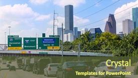  Presentation with houston - Amazing presentation theme having houston fwy traffic 10 interstate backdrop and a tawny brown colored foreground