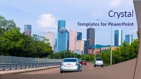  Presentation with houston - Cool new presentation theme with houston skyline from buffalo bayou backdrop and a sky blue colored foreground