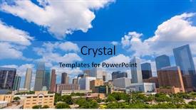  Presentation with houston - Cool new presentation theme with houston skyline from south backdrop and a teal colored foreground