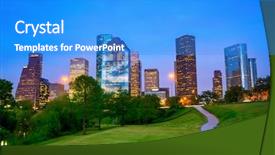  Presentation with houston - Presentation design consisting of houston texas modern skyline background and a teal colored foreground