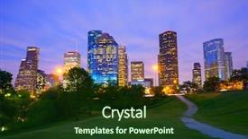  Presentation with houston - PPT theme having houston texas modern skyline background and a tawny brown colored foreground