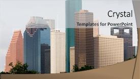  Presentation with houston - Slides enhanced with houston texas skyscrapers background and a light gray colored foreground