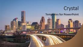  Presentation with houston - Presentation theme featuring houston texas usa downtown city background and a light blue colored foreground