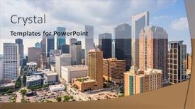  Presentation with houston - Audience pleasing PPT theme consisting of houston-texas-usa-downtown-city backdrop and a light blue colored foreground