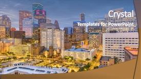  Presentation with houston - Cool new slide deck with houston texas usa downtown cityscape backdrop and a ocean colored foreground