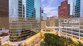  Presentation with houston - Cool new theme with houston-texas-usa-downtown-cityscape backdrop and a coral colored foreground