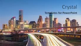  Presentation with houston - Slide set with houston-texas-usa-downtown-skyline background and a teal colored foreground