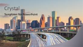  Presentation with houston - Slide set featuring houston-texas-usa-downtown-skyline background and a light blue colored foreground