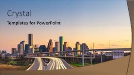  Presentation with houston - Cool new slide deck with houston-texas-usa-downtown-skyline backdrop and a light blue colored foreground