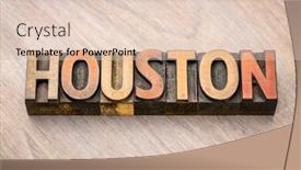  Presentation with houston - Slide set featuring houston-word-abstract-in-vintage background and a lemonade colored foreground