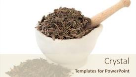  Presentation with chinese medicine - Colorful presentation design enhanced with houttuynia-herb-chinese-herbal-medicine backdrop and a cream colored foreground