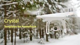  Presentation with winter forest - PPT layouts consisting of hover - drone hovering in winter forest background and a violet colored foreground