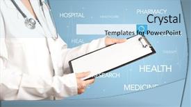  Presentation with notepad - PPT layouts enhanced with hover - female doctor holding notepad background and a light blue colored foreground