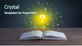  Presentation with question marks - PPT theme with hover - yellow question marks hovering background and a tawny brown colored foreground