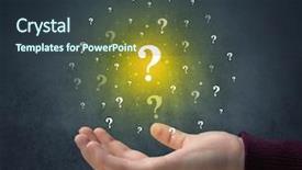  Presentation with question marks - Theme with hover - yellow question marks hovering background and a tawny brown colored foreground