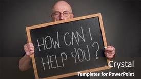  Presentation with business communication - Presentation with how-can-i-help background and a  colored foreground