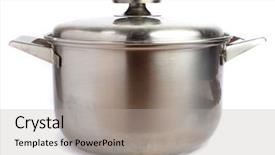  Presentation with safe - Cool new presentation design with how keep food safe - pot on white background backdrop and a light gray colored foreground