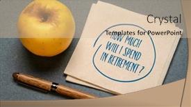  Presentation with retirement planning - PPT theme having how-much-will-i-spend background and a lemonade colored foreground