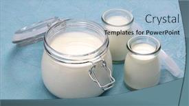  Presentation with yogurt - PPT layouts with how-to-make-kefir-yogurt background and a light blue colored foreground