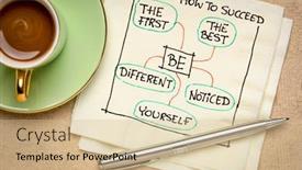  Presentation with self development - Beautiful slide set featuring how-to-succeed-tips backdrop and a soft green colored foreground