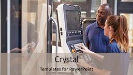  Presentation with cnc machine tool - Cool new theme with how to use cnc tool backdrop and a mint green colored foreground