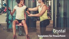  Presentation with training - Presentation theme consisting of how to use training machine background and a  colored foreground