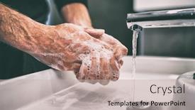  Presentation with wash - PPT layouts consisting of how-to-wash-your-hands background and a soft green colored foreground