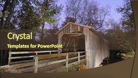  Presentation with bridge - PPT layouts having howards covered bridge in northeast background and a tawny brown colored foreground