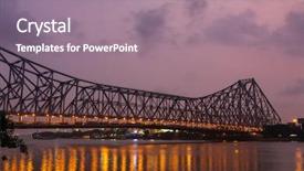  Presentation with reserve bank of india history - Theme having howrah bridge - the historic cantilever background and a gray colored foreground